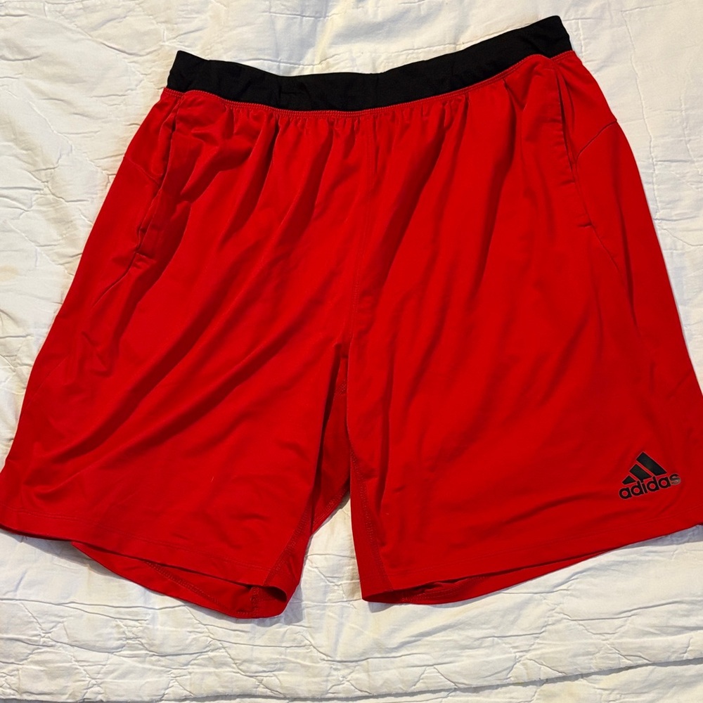 Adidas Men's Vibrant Red Sports Shorts